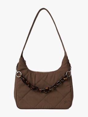NWT Chocolate Quilted - Penny Shoulder Bag Thread Wallets